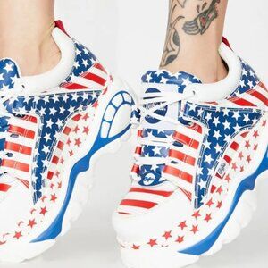 Buffalo London USA Flag Platform Sneakers